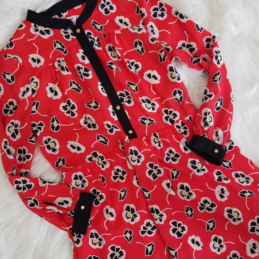 Juicy Couture Long Sleeve Floral Dress Size 4 - Picture 5 of 12